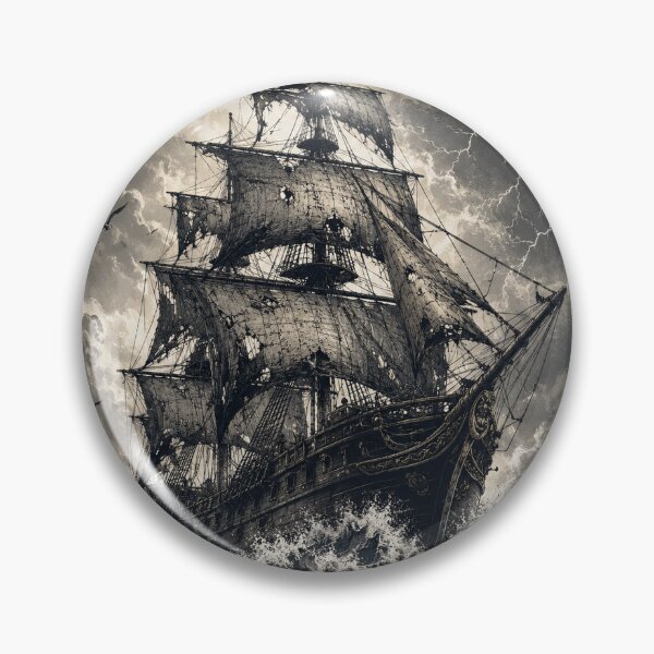 Item preview, Ghost Pirate Ship Stormy Ocean Night Art designed and sold by the-dovlat.