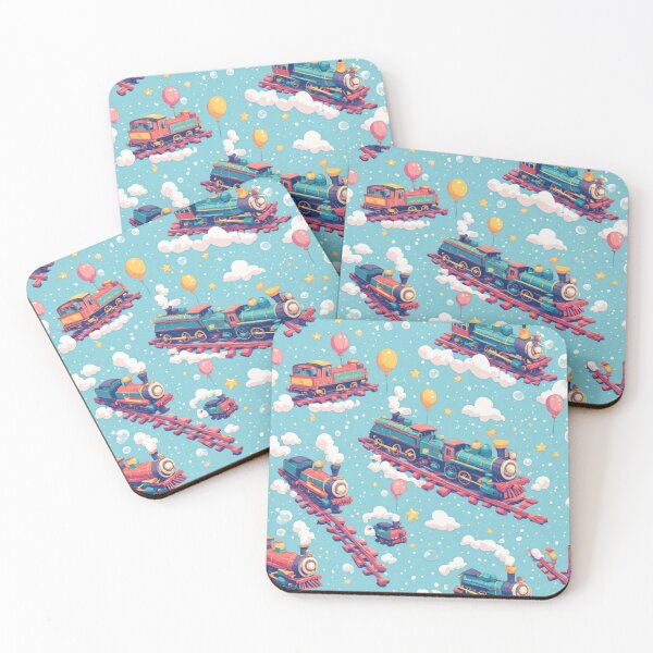 Item preview, Whimsical Flying Train Magic Sky Seamless Pattern designed and sold by dcohea.