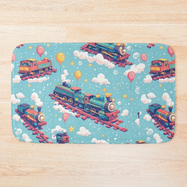 Item preview, Whimsical Flying Train Magic Sky Seamless Pattern designed and sold by dcohea.