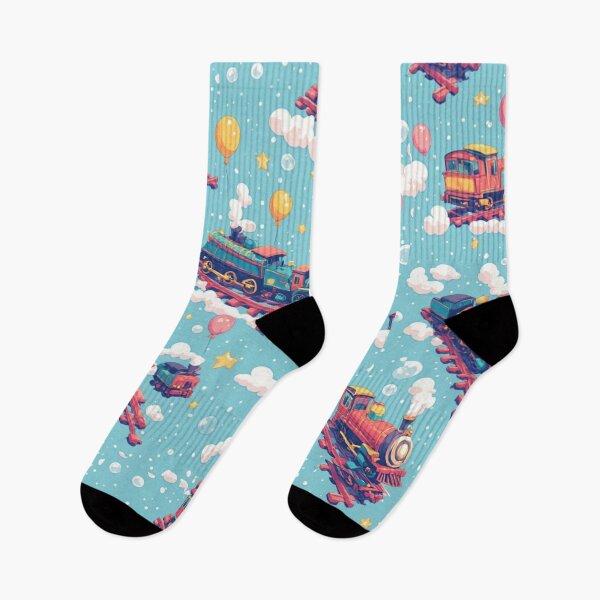 Item preview, Whimsical Flying Train Magic Sky Seamless Pattern designed and sold by dcohea.