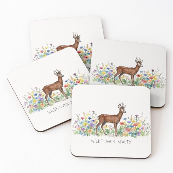 Item preview, Wildflower Beauty: Cute Deer in Meadow Watercolor Art designed and sold by SoulPT.