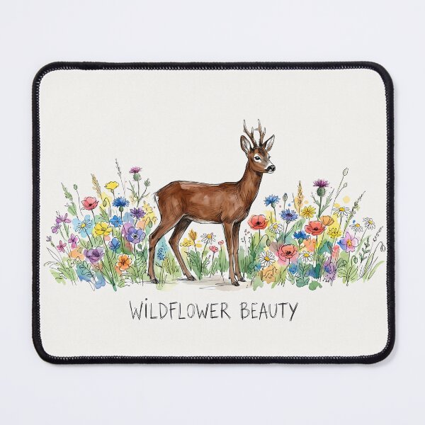 Item preview, Wildflower Beauty: Cute Deer in Meadow Watercolor Art designed and sold by SoulPT.