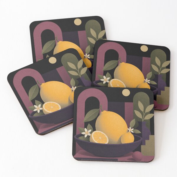 Item preview, Golden Lemon Still Life | Mid-Century Modern Citrus Botanical Art designed and sold by joycrysstudio.