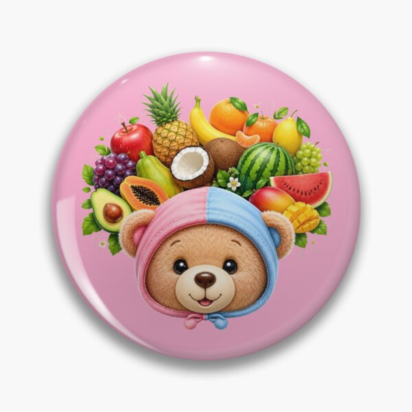 Item preview, Cute Teddy Bear with Fruit Crown designed and sold by annenambiro.