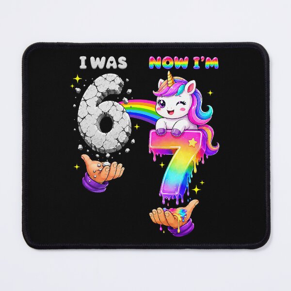 Item preview, I was 6 Now I'm 7 Year Old Six Seven Meme 7th Birthday Girls designed and sold by Littermin.