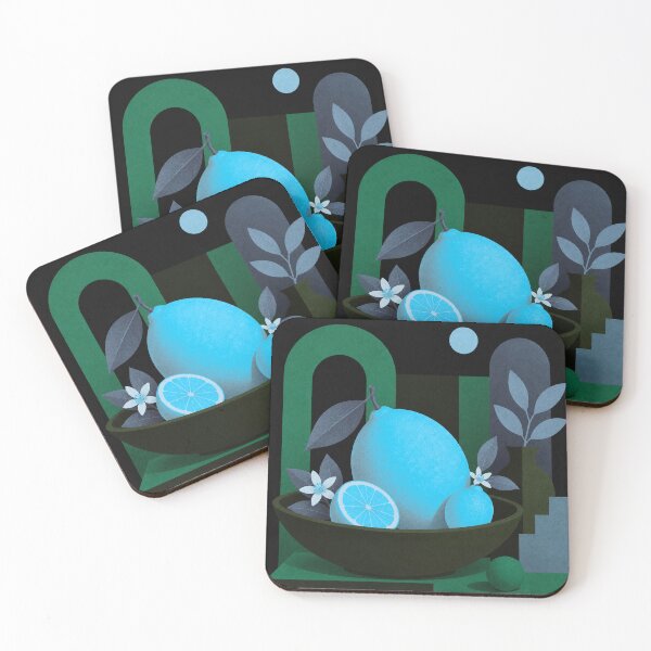 Item preview, Ice Blue Lemon Still Life | Mid-Century Modern Botanical Wall Art designed and sold by joycrysstudio.