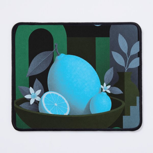 Item preview, Ice Blue Lemon Still Life | Mid-Century Modern Botanical Wall Art designed and sold by joycrysstudio.