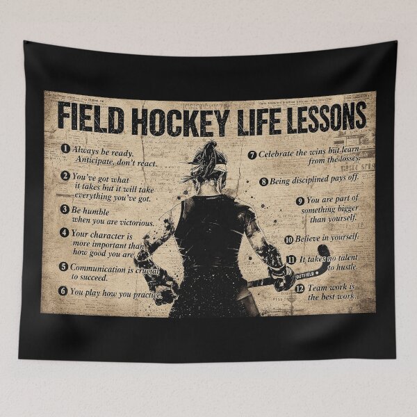 Item preview, Field Hockey Life Lessons For Girls, Vintage Hockey Life Lessons Wall Art For Bedroom Bathroom Living room,  designed and sold by MagicatcoArt.