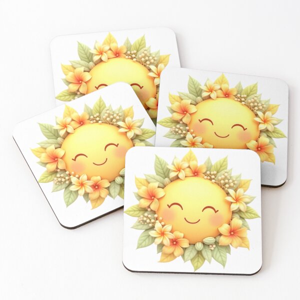 Item preview, Happy Kawaii Sunshine Floral Illustration designed and sold by Luna-Flow.