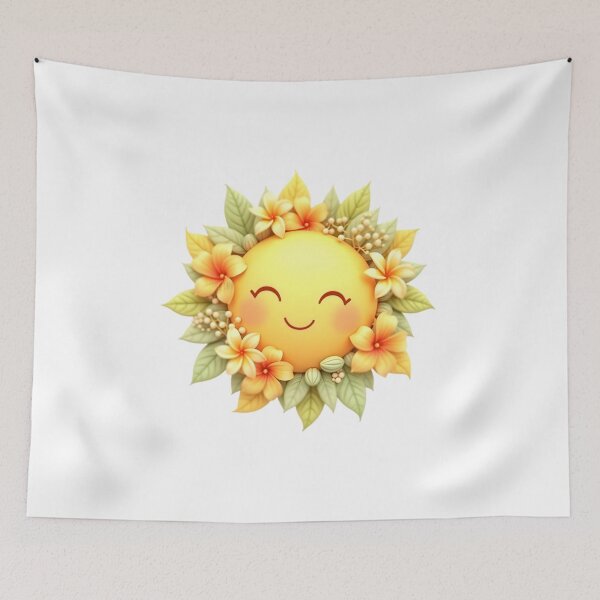 Item preview, Happy Kawaii Sunshine Floral Illustration designed and sold by Luna-Flow.