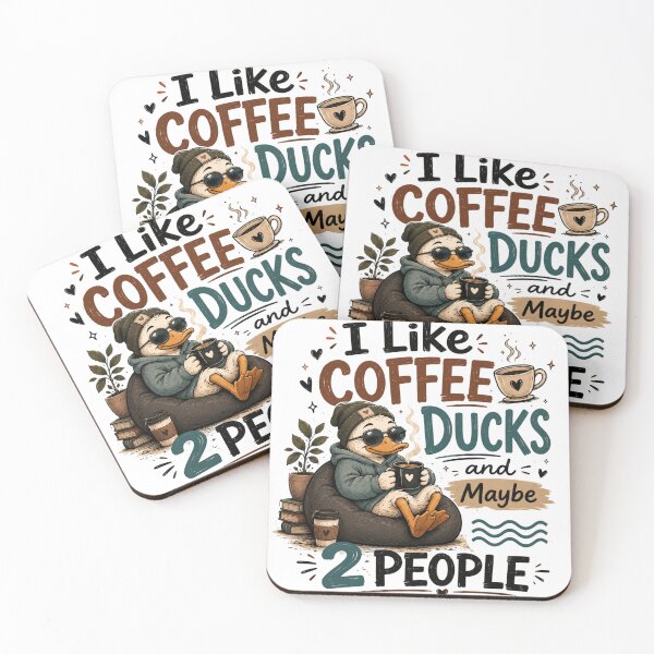 Item preview, I Like Coffee Ducks and Maybe 2 People Funny Cute Duck Lover Sticker designed and sold by Artimax-Studio.