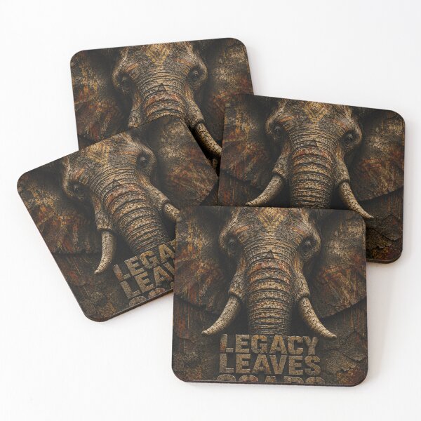 Item preview, Legacy Leaves Scars Elephant Stoic Founder Canvas Print designed and sold by SavannaStrikes.