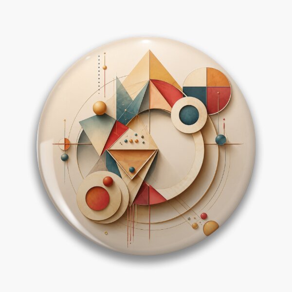 Item preview, Modern Geometric Abstract Wall Art | Contemporary Minimalist Circles & Triangles | Mid Century Modern Digital Artwork designed and sold by StyloStudio.