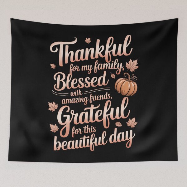 Item preview, Thankful Blessed Grateful Thanksgiving Family designed and sold by sailorjessiArt.
