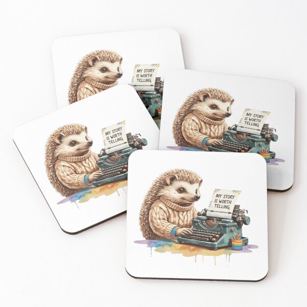 Item preview, My Story Is Worth Telling Cute Vintage Hedgehog Subtle Pride Rainbow designed and sold by AQUILAKREO.
