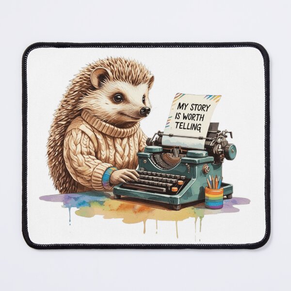Item preview, My Story Is Worth Telling Cute Vintage Hedgehog Subtle Pride Rainbow designed and sold by AQUILAKREO.