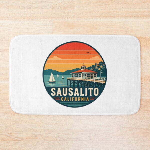 Item preview, Sausalito California: Pier Sunset Badge  designed and sold by CircinusStore.