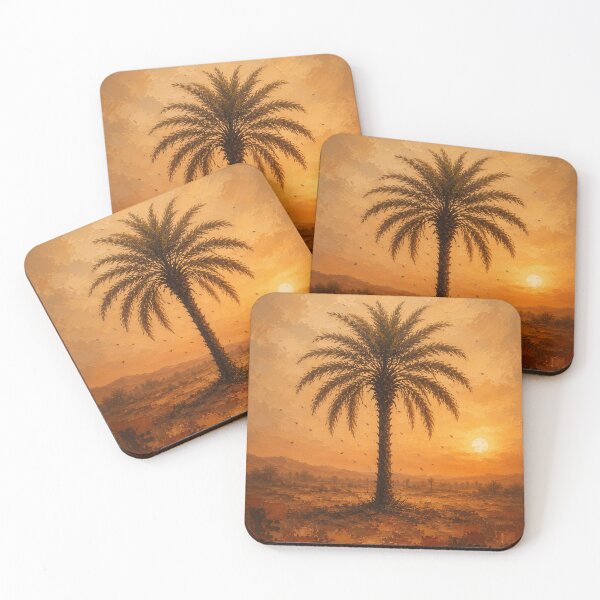 Item preview, Afrohemian Date Palm Sunset – Saharan Oasis Wall Art designed and sold by Martin's_Design.