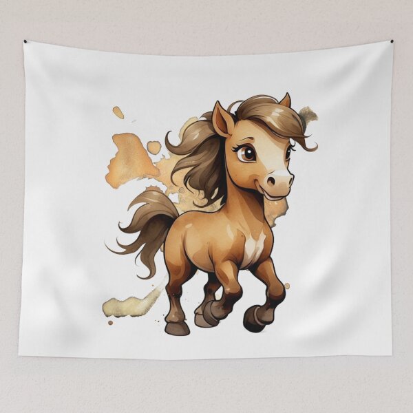 Item preview, Cute Brown Pony in watercolour. designed and sold by NewtBoo.