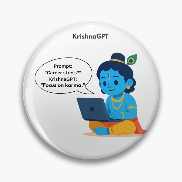 Item preview, KrishnaGPT | AI Meets Timeless Wisdom | Developer Sticker designed and sold by BhaktiByte.