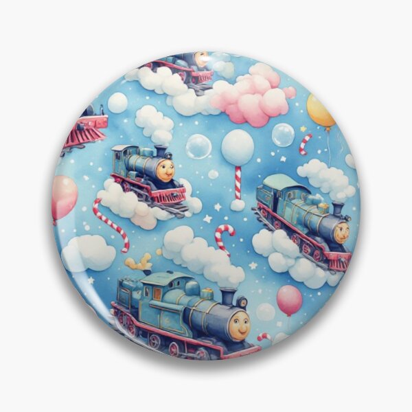 Item preview, Cotton Candy Clouds and Whimsical Flying Train Magic Sky Seamless Pattern designed and sold by dcohea.