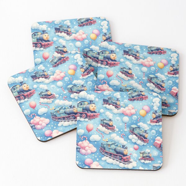 Item preview, Cotton Candy Clouds and Whimsical Flying Train Magic Sky Seamless Pattern designed and sold by dcohea.