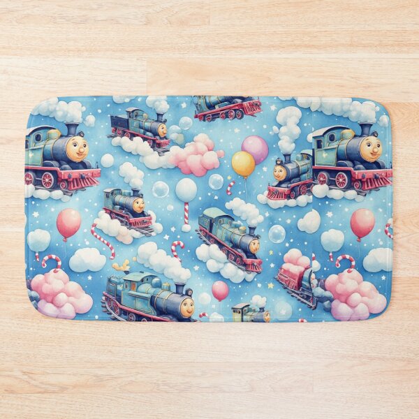 Item preview, Cotton Candy Clouds and Whimsical Flying Train Magic Sky Seamless Pattern designed and sold by dcohea.