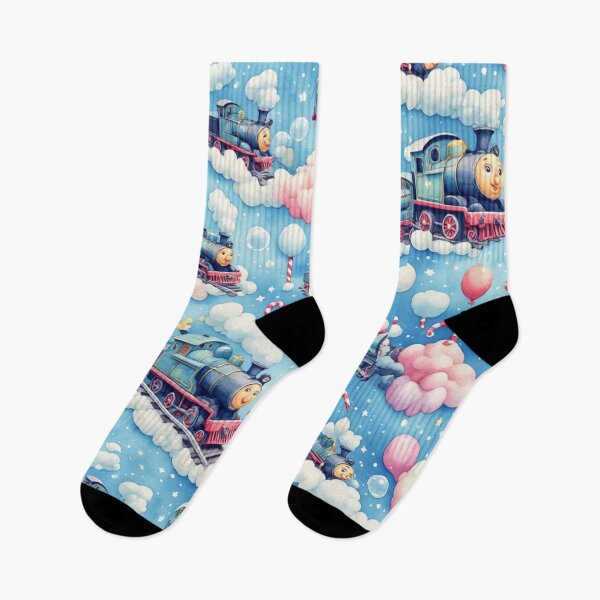Item preview, Cotton Candy Clouds and Whimsical Flying Train Magic Sky Seamless Pattern designed and sold by dcohea.