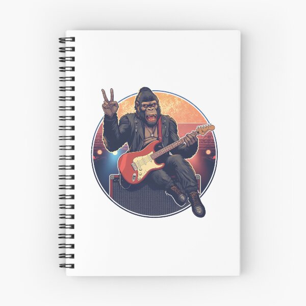 Item preview, Cool Gorilla Electric Guitar Stage Rock Music Retro Illustration designed and sold by MarrysLifestyle.