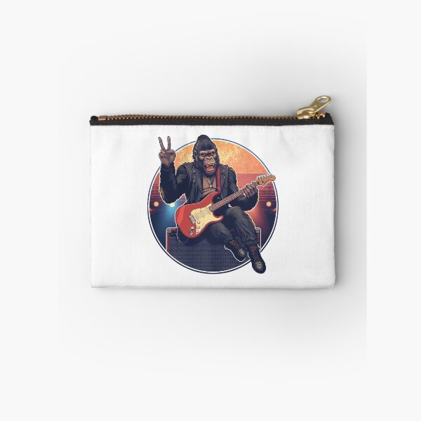 Item preview, Cool Gorilla Electric Guitar Stage Rock Music Retro Illustration designed and sold by MarrysLifestyle.