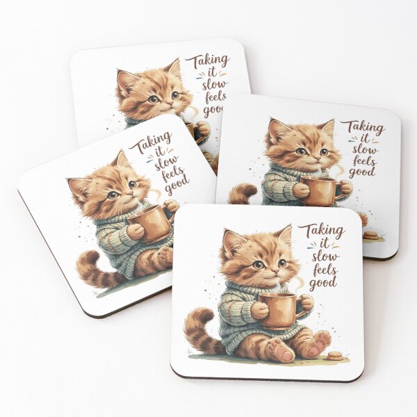 Item preview, Taking It Slow Feels Good Cute Vintage Cat Subtle Pride Rainbow designed and sold by AQUILAKREO.
