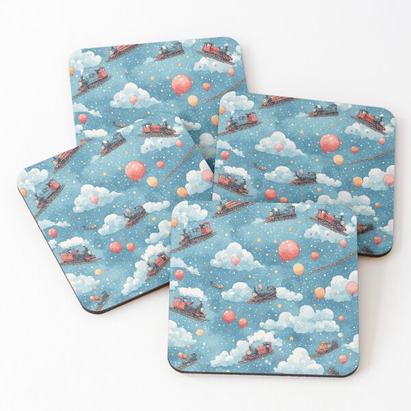 Item preview, Stars and Whimsical Flying Train Magic Sky Seamless Pattern designed and sold by dcohea.