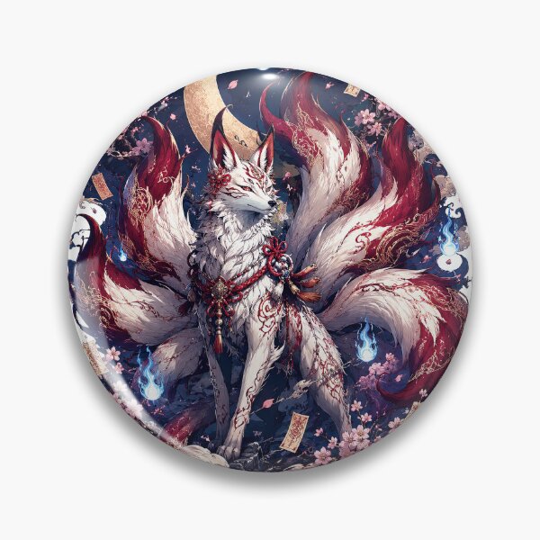 Item preview, Nine Tailed Kitsune Moon Art designed and sold by Rui Mythic Studio.