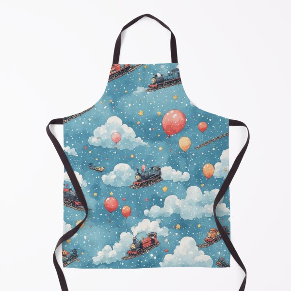 Item preview, Stars and Whimsical Flying Train Magic Sky Seamless Pattern designed and sold by dcohea.