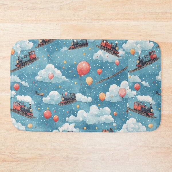 Item preview, Stars and Whimsical Flying Train Magic Sky Seamless Pattern designed and sold by dcohea.