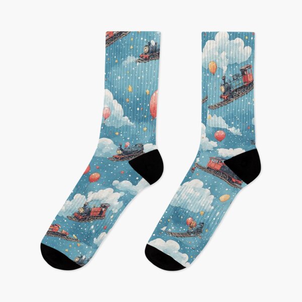 Item preview, Stars and Whimsical Flying Train Magic Sky Seamless Pattern designed and sold by dcohea.