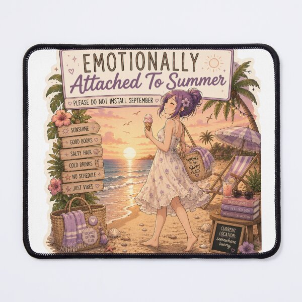 Item preview, Emotionally Attached To Summer – Anime Girl Beach Sunset Design designed and sold by DailyStruggleCo.