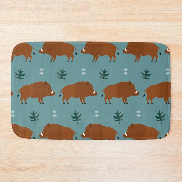 Item preview, Wild boars on blue designed and sold by reneesillus.