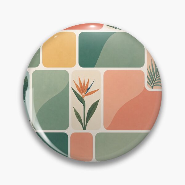 Item preview, Retro Plant Geometric Pattern designed and sold by VibePrints101.