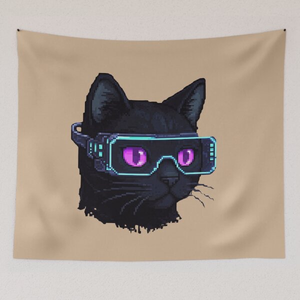Item preview, Cyberpunk Pixel Cat - Retro Gaming 8-Bit designed and sold by design-rebell.
