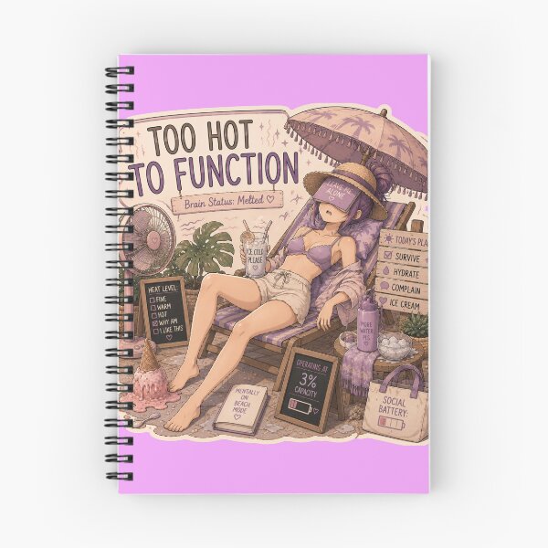 Item preview, Too Hot To Function – Anime Girl Summer Heat Design designed and sold by DailyStruggleCo.