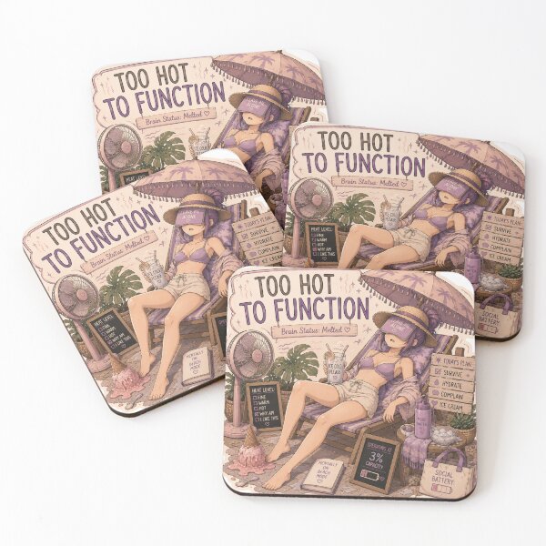 Item preview, Too Hot To Function – Anime Girl Summer Heat Design designed and sold by DailyStruggleCo.