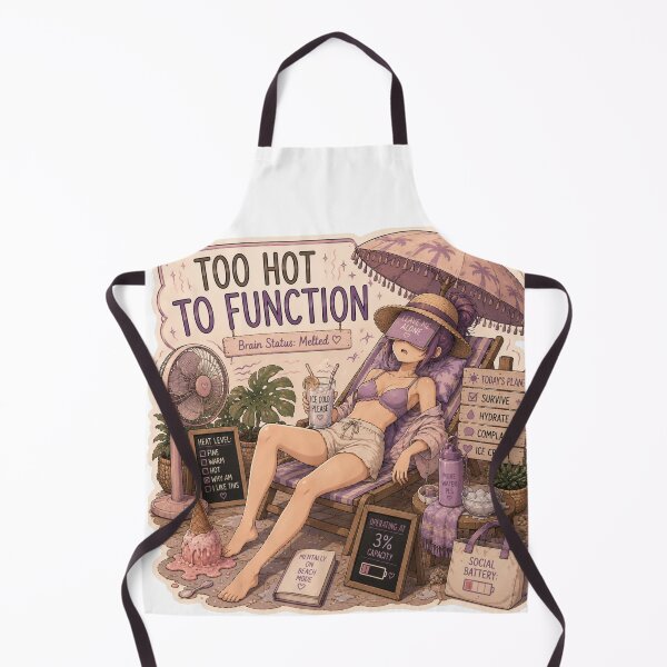 Item preview, Too Hot To Function – Anime Girl Summer Heat Design designed and sold by DailyStruggleCo.