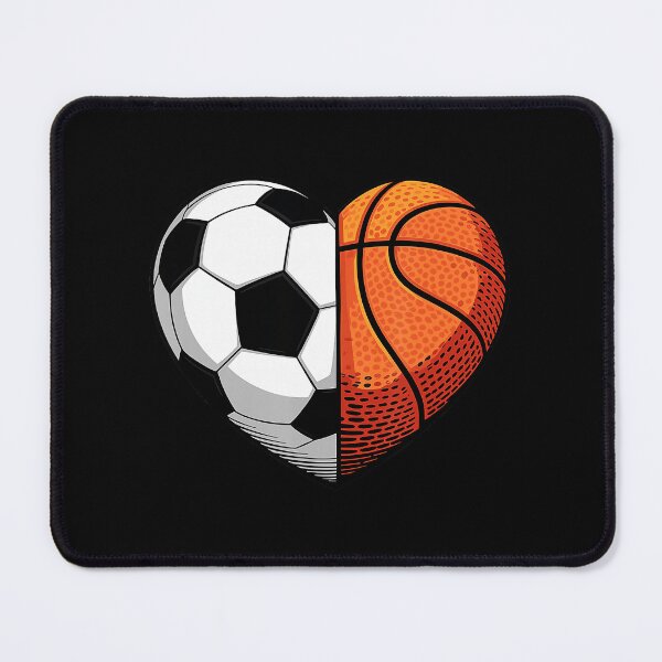 Item preview, Soccer and Basketball Heart Illustration for Multi Sport Fans and Athletes designed and sold by allistermariam.