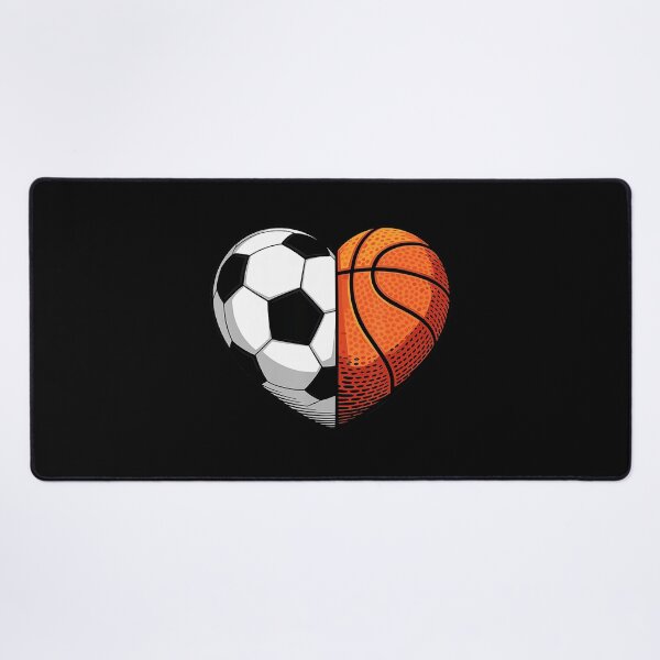 Item preview, Soccer and Basketball Heart Illustration for Multi Sport Fans and Athletes designed and sold by allistermariam.