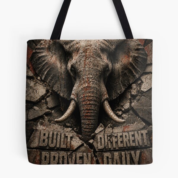 Item preview, Operator Built Different Elephant Industrial Canvas Print designed and sold by SavannaStrikes.