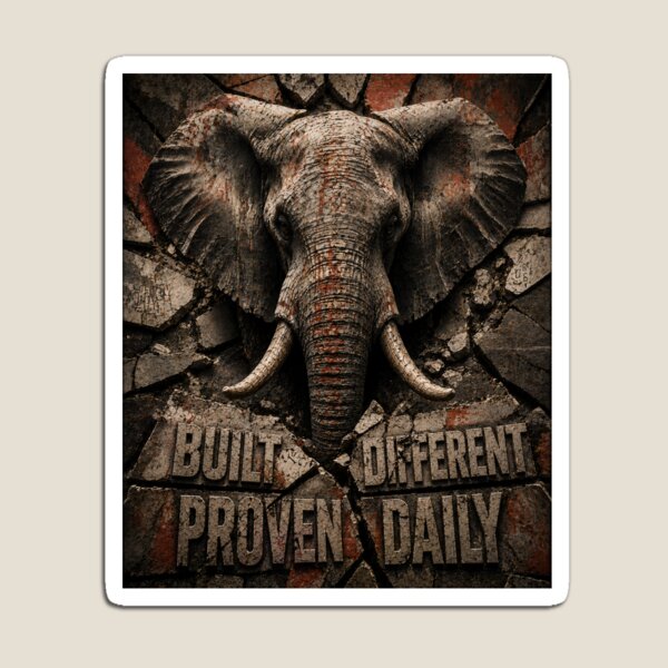 Item preview, Operator Built Different Elephant Industrial Canvas Print designed and sold by SavannaStrikes.