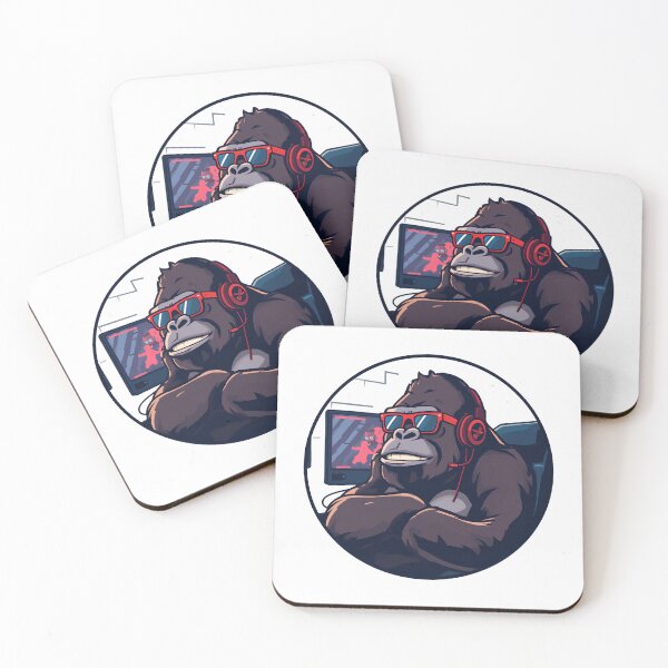 Item preview, Cool gorilla nerd in home office designed and sold by MarrysLifestyle.