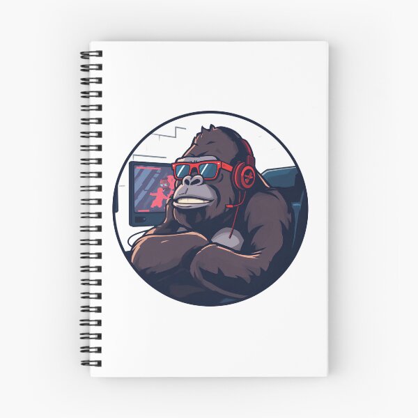 Item preview, Cool gorilla nerd in home office designed and sold by MarrysLifestyle.