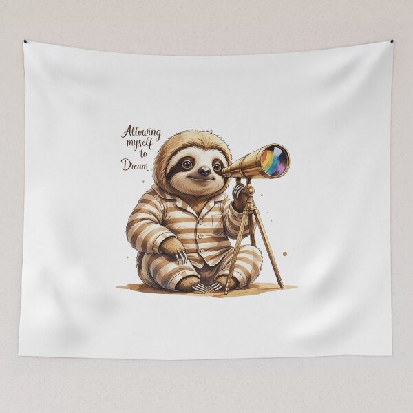 Item preview, Allowing Myself To Dream Cute Vintage Sloth Subtle Pride Rainbow designed and sold by AQUILAKREO.